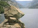 Balancing rock over Hetch Hetchy Reservoir.